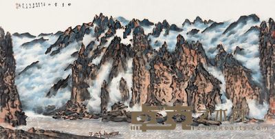 陈国勇 四季云山 镜片 69×139.5cm