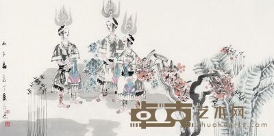 刘永杰 山乡春色 镜心 68.5×137cm