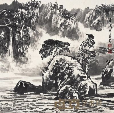 戴希斌 水墨山水 镜心 68×69cm
