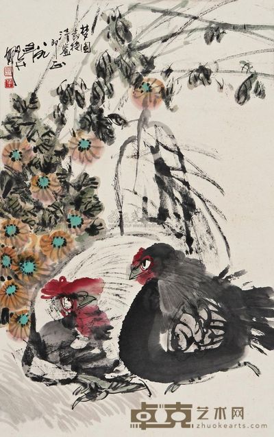 张玉民 双吉图 立轴 93×58.5cm