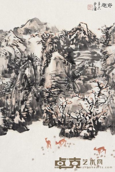 赵步唐 野趣 镜心 68×45.5cm