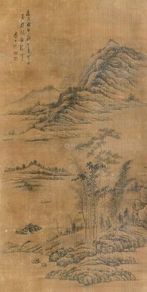 查士标 山水 立轴
