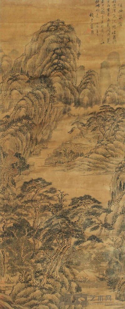 蓝瑛 山水 142×58