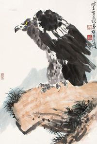 徐纯原 癸未（2003）作 傲视 立轴