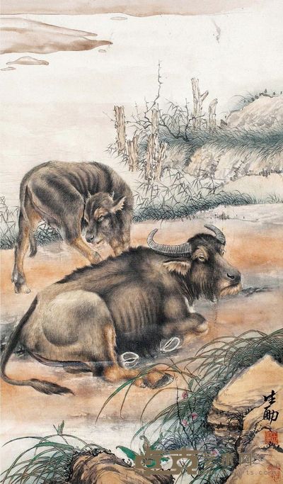 王生勇 牛 立轴 68×40cm