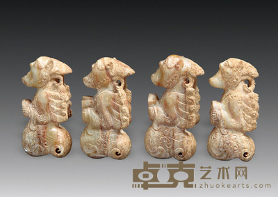 白玉琮璜圭璧神人 495.9g（4 个合计重量）