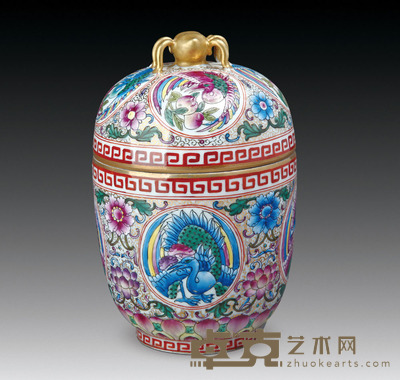 珐琅彩描金赏瓶 高：18cm 直径：9cm