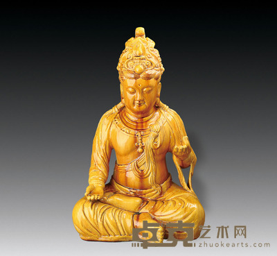金黄釉观音菩萨像 高：58cm 宽：38cm