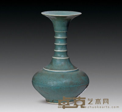 竹节纹天球瓶 高：35cm