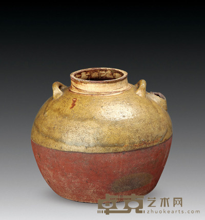 黄釉双系吊壶 上口径：8cm 高：16cm 底径：16cm