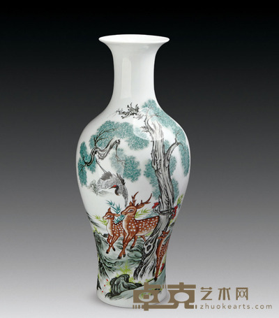 “中南海怀仁堂”款诗文毛瓷 高:45.2cm 口径:11.5cm 底径:12.5cm