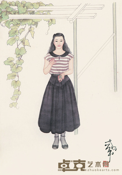 何家英《人物》 长:45cm 宽:31cm