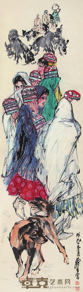 黄胄画作 长:210cm 宽:25cm