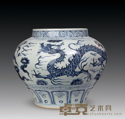 云龙纹青花大罐 高：46cm