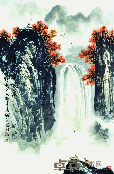 何冠智  清霜醉枫叶 81*54cm  约：3.93平尺