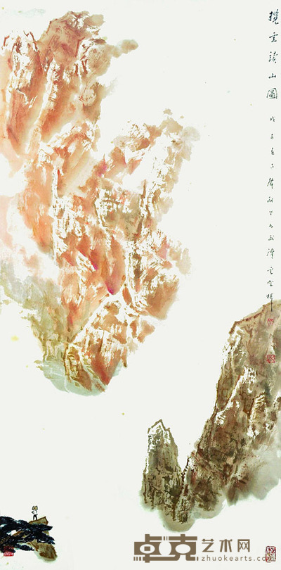 邵声朗 揽云读山图 137*69cm 约:8.50平尺
