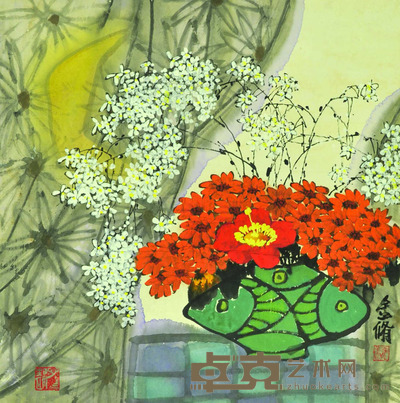 魏金修 花卉 49*49cm 约:2.16平尺