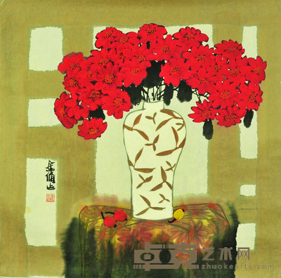 魏金修 花卉 69*69cm 约:4.28平尺