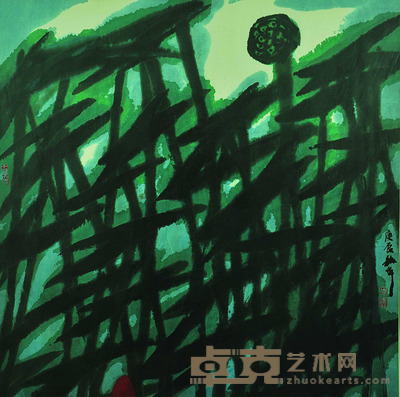 周韶华  荷韵图 68*68cm  约：4.16平尺