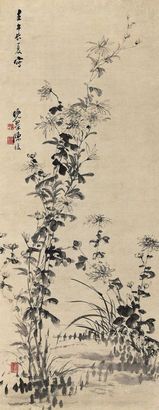 陈馥 壬午（1762年）作 秋菊 立轴