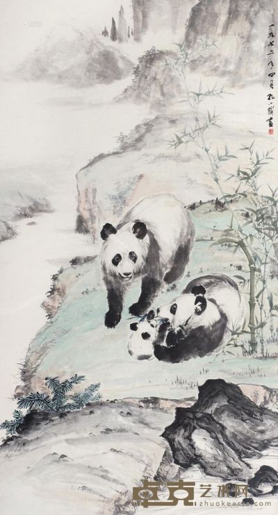 孔小瑜 熊猫 镜框 150×81cm