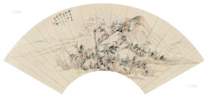 顾澐 壬申（1872年）作 秋山图 镜心