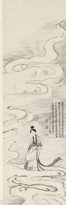 吕凤子 癸亥（1923年）作 天女散花 立轴