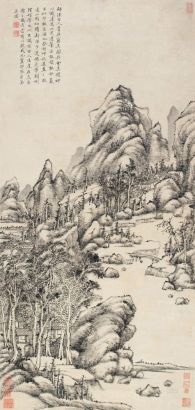 张宗苍 癸酉（1753年）作 山居图 镜心