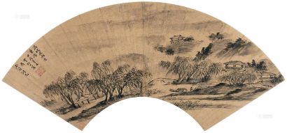 李杭之 甲戌（1634年）作 满城风雨近重阳 扇面