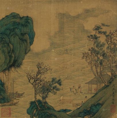 陈祼 戊辰（1628年）作 江皋闲话 镜心