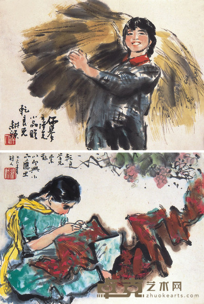 张耕源 人物二件 17×23.5cm×2