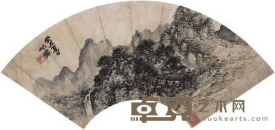 朱屺瞻  林泉幽翳 19.5×53.5cm