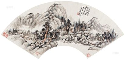 吴徵 丙子（1936年）作 山居图 扇面