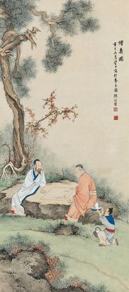 陈缘督 辛巳（1941年）作 增寿图 立轴