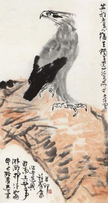许麟庐 丁巳（1977年）作 英雄独立 立轴