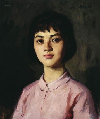 靳尚谊 1977年作 女青年肖像