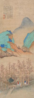 黎简 壬寅（1782年）作 碧嶂红棉图 立轴