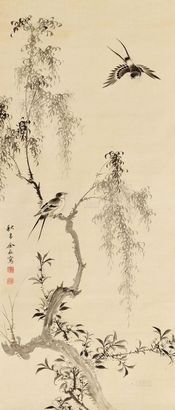 余崧 花鸟 立轴