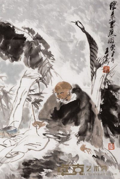 王涛 怀素画蕉图 68*47