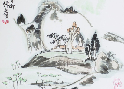 朱修立  山居图
