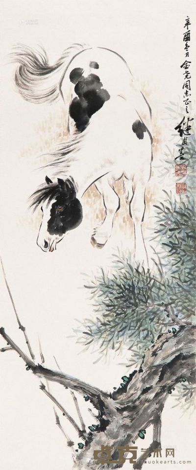 刘继卣 1981年作 马 镜片 97×41cm