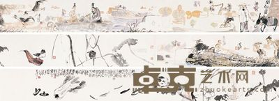 田黎明 唐勇力 2004年作 闲趣图 镜片 29×730cm