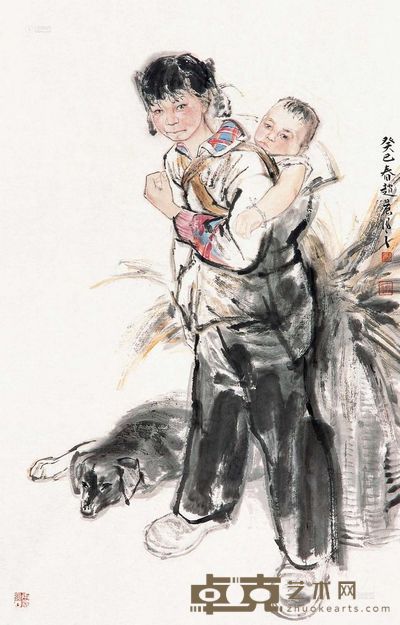 赵晨 2013年作 姐弟 镜片 107×68cm