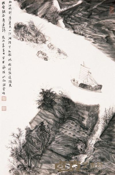 张喆 2012年作 山水 镜片 69×45cm