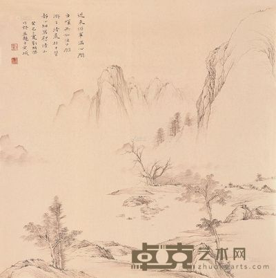 刘明杰 2013年作 山水 镜片 66×66cm