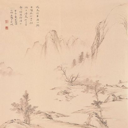 刘明杰 2013年作 山水 镜片