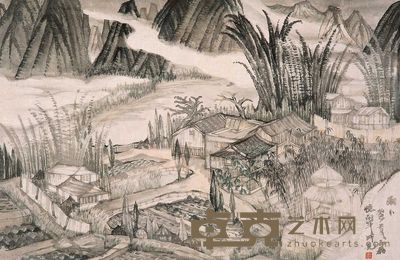 王云磊 2013年作 雨卜 镜框 43×65cm