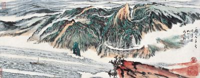 陆俨少 癸亥（1983年）作 峡江险水 横框