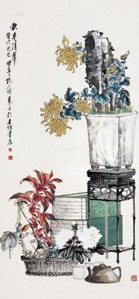 孔小瑜 己巳（1929年）作 秋色清华 立轴