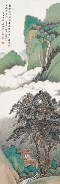 吴榖祥 庚子（1900年）作 松溪高隐 立轴